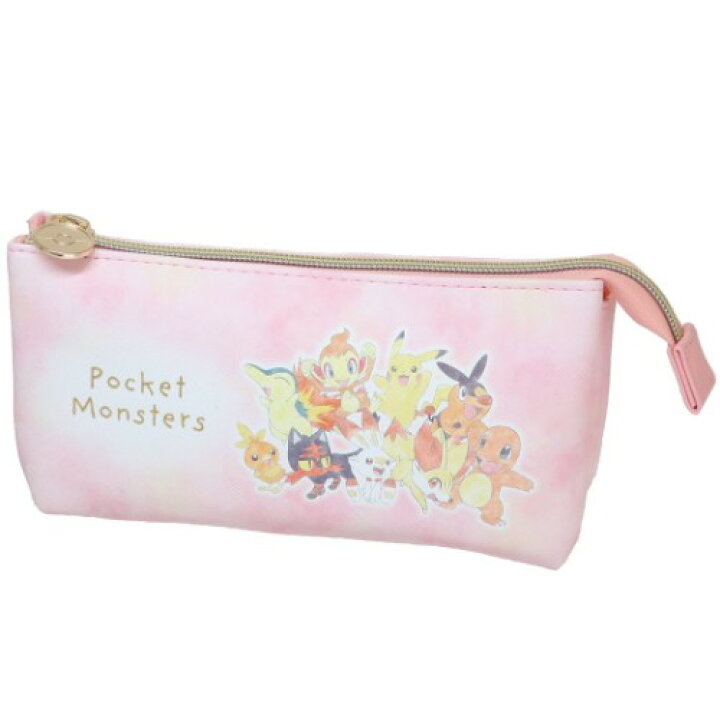 楽天市場 ポケットモンスター合皮3ポケットpポーチ ポケモン 三層構造 小物入れ ペンポーチ ピンク キャラクターグッズ キャラハン