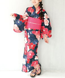 【先着300名様限定！ゆかた着付セットプレゼント】浴衣 子供 女の子 帯 2点セット 140 150 浴衣セット 作り帯 兵児帯 綿100％ 向日葵 キッズ 24wak-1a 24wak-1b 24wak-1c 2302-a 2303-a 2305-a 2306-a 2309-a 2309-b 2310-a 2312-a 2301jrall 佐川