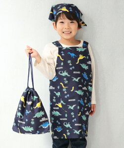 エプロン キッズ 男の子 女の子 三角巾 セット 3点セット 新幹線 恐竜 車 100 110 120 130 140 プリンセス いちご ユニコーン かぶるだけ はっ水 撥水 綿100% 100-120cm 120-140cm 子供 三角巾付き 入園入