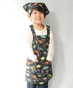 エプロン キッズ 男の子 女の子 三角巾 セット 3点セット 新幹線 恐竜 車 100 110 120 130 140 プリンセス いちご ユニコーン かぶるだけ はっ水 撥水 綿100% 100-120cm 120-140cm 子供 三角巾付き 入園入