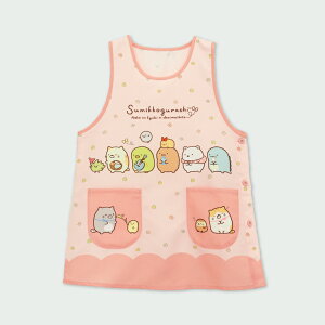 \ネコポス送料無料/ エプロン 保育士 キャラクター サンリオ すみっコぐらし マイメロディ クロミ リラックマ かぶるだけ ショート丈 ノーアイロン サイドボタン シワになりにくい 速乾