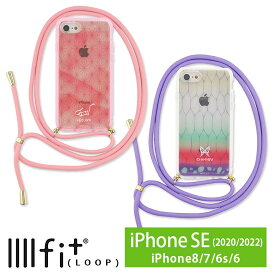 鬼滅の刃 IIIIfit Loop ショルダー紐付き ケース iPhoneSE2 iPhone8 キャラクター スマホケース ハイブリッド 6s ケース 肩掛け ピンク パープル 竹製の口枷 蝶 カバー iPhoneSE かわいい アイホン アイフォン iPhone 8 カバー