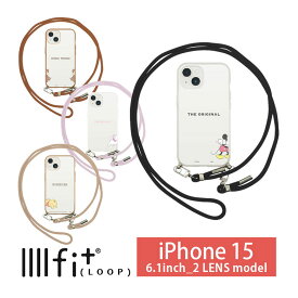 Disney IIIIfit Loop ショルダー紐付き ケース iPhone15 クリアケース スマホケース ハイブリッド iPhone 15 ケース iPhone14 ショルダー スマホショルダー 透明 カバー アイホン マリー アイホン アイフォン