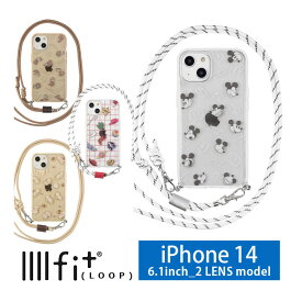 ディズニー、ディズニー・ピクサーキャラクター IIIIfit Loop ショルダー紐付き ケース iPhone14 クリアケース スマホケース ハイブリッド iPhone 14 ケース 肩掛け ショルダー クリア 透明 カバー アイホン14 かわいい アイホン アイフォン