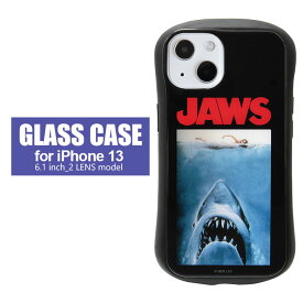 JAWS iPhone 13 ハイブリッドケース iPhone13 スマートフォン ケース ガラス iPhone13ケース ジョーズ ロゴ 海外 映画 サメ ポスター グッズ ガラスケース カバー スマホケース スマホ ジャケット アイフォン 13 アイホン