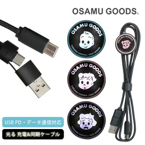 オサムグッズ フラッシュ type-c to type-cケーブル 充電ケーブル 9V2A Type-Cケーブル Type-A 充電 データ通信 レトロ 光る USB Type-A入力 かわいい ジャック ジル ベティ iPhone16 アンドロイド