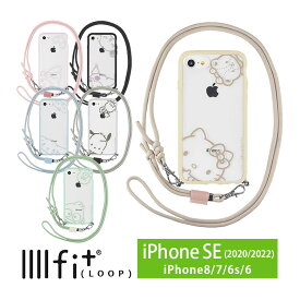 IIIIfit Loop サンリオ iPhoneSE 第3世代 第2世代 ショルダー紐付きケース iPhone8 クリア スマホケース ケース ポチャッコ マイメロディ カバー アイフォン iPhone SE ハードケース 肩掛け かわいい アイホン クリアカバー | キャラクター