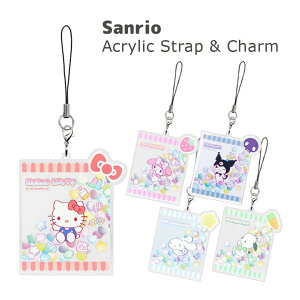 (お買い物マラソン 10%OFFクーポン配布) サンリオ アクリルストラップ Lサイズ モバイル 雑貨 クリア チャーム キーホルダー スマホ 透明 かわいい マイメロ シナモン クロミ グッズ アクキー