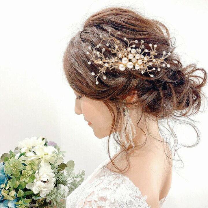楽天市場】珊瑚 パール 小枝 ブライダル ヘアアクセサリー ヘアコーム 
