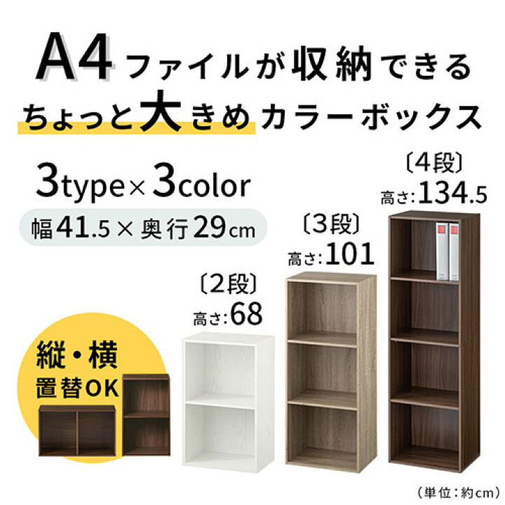 楽天市場】カラーボックス 2段/3段/4段 収納棚 おしゃれ 本棚 大容量 