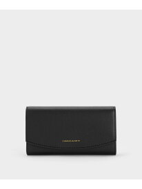 Briony ブライオニー カーブフラップロングウォレット CHARLES & KEITH チャールズアンドキース 財布・ポーチ・ケース 財布 ブラック【送料無料】[Rakuten Fashion]