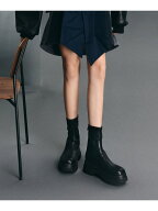 Leoi レオイ バックジップチャンキーアンクルブーツ CHARLES & KEITH チャールズアンドキース シューズ・…