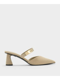Lando ランド ポインテッドドゥメタリックバックルヒールミュール CHARLES & KEITH チャールズアンドキース シューズ・靴 パンプス ベージュ ブラック【送料無料】[Rakuten Fashion]