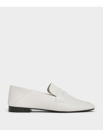 【SALE／40%OFF】アーモンドトゥ ペニーローファー CHARLES & KEITH チャールズアンドキース シューズ・靴 ローファー ブラウン ホワイト ブラック【RBA_E】【送料無料】[Rakuten Fashion]