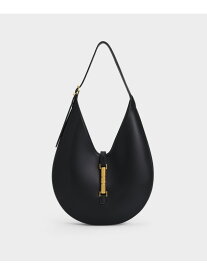 【SALE／30%OFF】Cesia セシア メタリックアクセントホーボーバッグ CHARLES & KEITH チャールズアンドキース バッグ トートバッグ ブラック【RBA_E】【送料無料】[Rakuten Fashion]