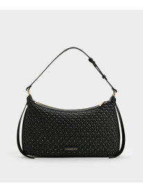 Calla カルラ ウーブン ショルダーバッグ CHARLES & KEITH チャールズアンドキース バッグ ショルダーバッグ ブラック【送料無料】[Rakuten Fashion]