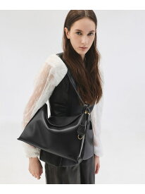 ラージ レザー トップフラップ ホーボーバッグ CHARLES & KEITH チャールズアンドキース バッグ トートバッグ ブラック【送料無料】[Rakuten Fashion]