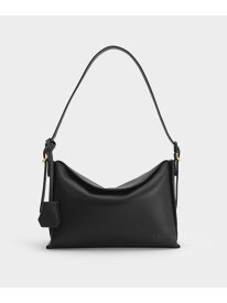 レザー トップフラップ ホーボーバッグ CHARLES & KEITH チャールズアンドキース バッグ トートバッグ ブラック【送料無料】[Rakuten Fashion]