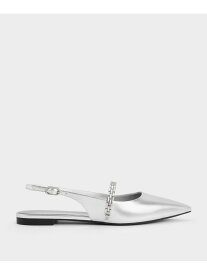 【SALE／40%OFF】チェーンストラップ ポインテッドトゥスリングバックフラット CHARLES & KEITH チャールズアンドキース シューズ・靴 パンプス シルバー【RBA_E】【送料無料】[Rakuten Fashion]