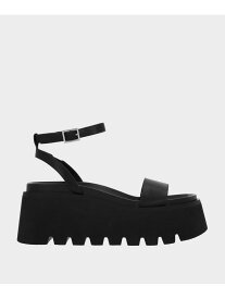 【SALE／30%OFF】リッジドソール アンクルストラップフラットフォームサンダル CHARLES & KEITH チャールズアンドキース シューズ・靴 その他のシューズ・靴 ブラック【RBA_E】【送料無料】[Rakuten Fashion]