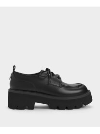 Griselda グリゼルダ リッジドソール ダービーシューズ CHARLES & KEITH チャールズアンドキース シューズ・靴 レースアップ・ドレスシューズ ブラック【送料無料】[Rakuten Fashion]