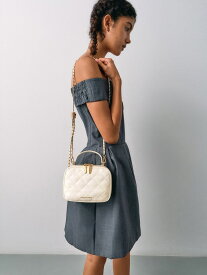 【SALE／40%OFF】Duo ドゥオ キルトバニティトップハンドルバッグ CHARLES & KEITH チャールズアンドキース バッグ ショルダーバッグ レッド ベージュ ブラック【RBA_E】【送料無料】[Rakuten Fashion]