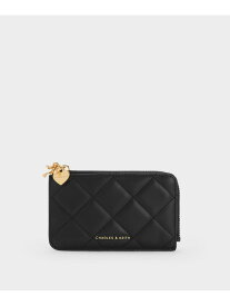 Arrietty アリエッティ キルトボウハートチャーム ジップアラウンドウォレット CHARLES & KEITH チャールズアンドキース 財布・ポーチ・ケース 名刺入れ・カードケース ブラック【送料無料】[Rakuten Fashion]