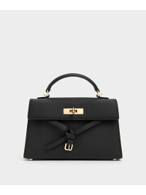 Tricha トリチャ ノッテッドベルト トップハンドルバッグ CHARLES & KEITH チャールズアンドキース バッグ ショルダーバッグ ブラック ピンク【先行予約】*【送料無料】[Rakuten Fashion]
