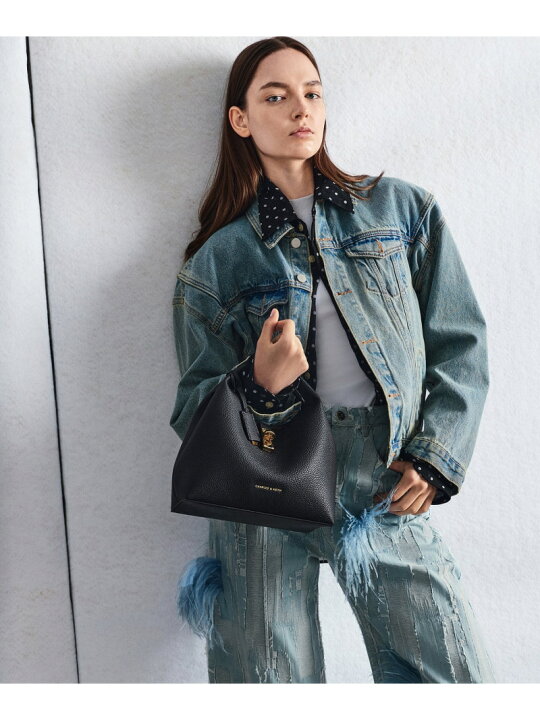 楽天市場】Chance チャンス メタリックアクセントバケットバッグ CHARLES & KEITH Chance バケットバッグ ブラック