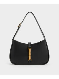 Cesia セシア メタリックアクセントショルダーバッグ CHARLES & KEITH チャールズアンドキース バッグ ショルダーバッグ ホワイト ブラック【送料無料】[Rakuten Fashion]