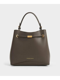 Sybill シビル ジオメトリックバケットバッグ CHARLES & KEITH チャールズアンドキース バッグ ハンドバッグ ブラウン ホワイト【送料無料】[Rakuten Fashion]