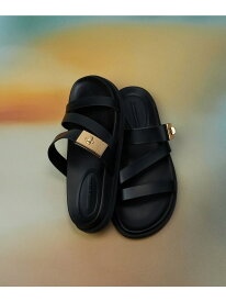 Aelin エイリン メタリックバックル ストラッピーサンダル CHARLES & KEITH チャールズアンドキース シューズ・靴 サンダル ブラック ホワイト【送料無料】[Rakuten Fashion]