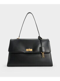 トップハンドルサッチェルバッグ CHARLES & KEITH チャールズアンドキース バッグ ショルダーバッグ ブラック【送料無料】[Rakuten Fashion]