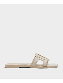 【SALE／40%OFF】Easley イーズリー リネンカットアウトスライドサンダル CHARLES & KEITH チャールズアンドキース シューズ・靴 サンダル【RBA_E】【送料無料】[Rakuten Fashion]