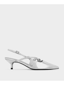 【SALE／50%OFF】バックルストラップ キトゥンヒールスリングバックパンプス CHARLES & KEITH チャールズアンドキース シューズ・靴 パンプス シルバー【RBA_E】【送料無料】[Rakuten Fashion]