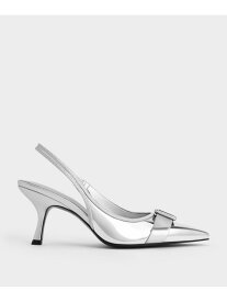【SALE／50%OFF】バックル ポインテッドトゥスリングバックパンプス CHARLES & KEITH チャールズアンドキース シューズ・靴 パンプス ブラック シルバー【RBA_E】【送料無料】[Rakuten Fashion]