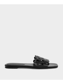 カットアウト スライドサンダル CHARLES & KEITH チャールズアンドキース シューズ・靴 サンダル ブラック【送料無料】[Rakuten Fashion]