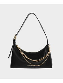 Atwood アトウッド クリンクルエフェクトチェーンエンベリシュッドホーボーバッグ CHARLES & KEITH チャールズアンドキース バッグ トートバッグ シルバー ベージュ ブラック【送料無料】[Rakuten Fashion]