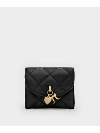 Arrietty アリエッティ キルトボウハートチャーム カバーフラップウォレット CHARLES & KEITH チャールズアンドキース 財布・ポーチ・ケース コインケース・小銭入れ・札入れ ブラック【送料無料】[Rakuten Fashion]