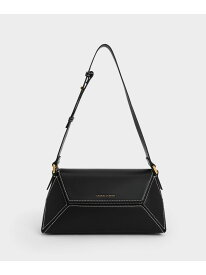 Nasrin ナスリン ジオメトリックショルダーバッグ CHARLES & KEITH チャールズアンドキース バッグ ショルダーバッグ ブラウン ブラック【送料無料】[Rakuten Fashion]