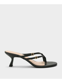 クロスオーバー トゥリング ストラッピーヒール CHARLES & KEITH チャールズアンドキース シューズ・靴 サンダル ブラック【送料無料】[Rakuten Fashion]