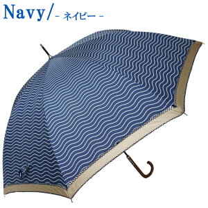 rainbowcharm晴雨兼用手開き傘レディースウェーブボーダーサクラ骨UVカット遮熱遮光8本骨3色58cm