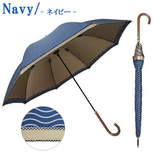 rainbowcharm晴雨兼用手開き傘レディースウェーブボーダーサクラ骨UVカット遮熱遮光8本骨3色58cm