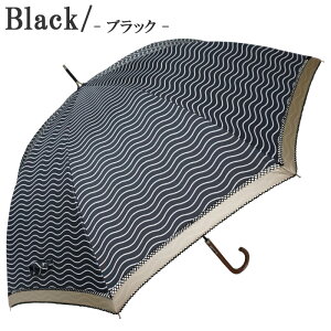 rainbowcharm晴雨兼用手開き傘レディースウェーブボーダーサクラ骨UVカット遮熱遮光8本骨3色58cm