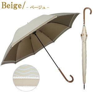 rainbowcharm晴雨兼用手開き傘レディースウェーブボーダーサクラ骨UVカット遮熱遮光8本骨3色58cm