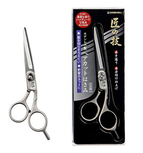 【メール便可】GREEN BELL グリーンベル匠の技 たくみのわざステンレス製 ヘアカットはさみG-5001