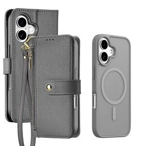 iphone16 ケース 本革 手帳型 手帳 MagSafe対応 iphone ケース カバー 2in1 カード 収納 ポケット スマホケース スマホカバー ワイヤレス 充電 対応 マグセーフ 充電器 カメラ保護 スタンド 耐衝撃 全
