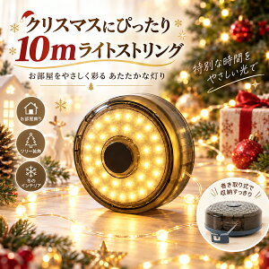 �N���X�}�X �C���~�l�[�V���� 10m ���C�g�X�g�����O �L�����v���C�g 2WAY LED�����^�� �c���[ ���� �d�� ���� �C���e���A ���O �A�E�g�h�A �e���g �x�����_ �Ԓ��� �h�� ��d�΍� �[�d�� Type-C 200