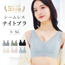 ナイトブラ 極上の着け心地 とろけるリッチナイトブラ シームレス ノンワイヤー 脇高 一日中使える 昼夜兼用 大きいサイズ ブラ 脇高 小胸 脇肉 谷間 産後 楽 痛くない レース 下着 レディース 大人 チャーメイクボディ