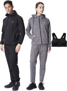 【クーポン利用で50%OFF】究極のサウナスーツ レディース メンズ 上下セット フルジップ 動画付 洗濯可 発汗 ジョギング 筋トレ ウォーキングウェア ランニングウェア ストレッチ トレーニ